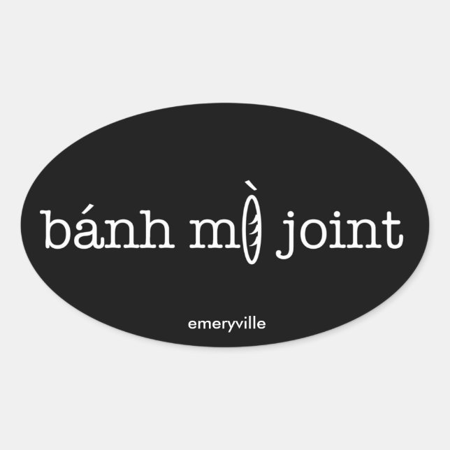 Pegatinas de Banh Mi Joint Oval: 4 pk (horiz, 4.5" (Anverso)