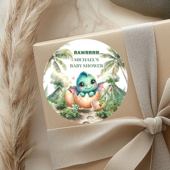 Pegatinas de baño de Dino bebé Lindos que salen pr (Baby Dino Shower Stickers Cute Hatching Soon)