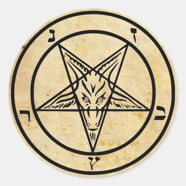 Pegatinas de Baphomet de Papel Ageto (Anverso)