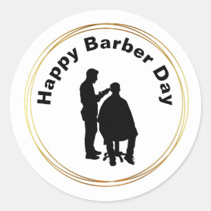 Pegatinas de Barber Day con Silhouette de Barber