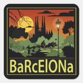 Pegatinas de Barcelona Square, brillante