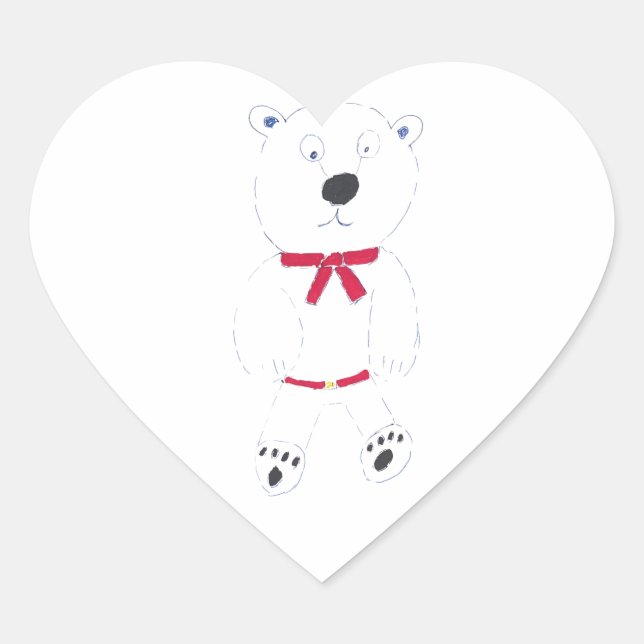 Pegatinas de Barry Bear Heart (Anverso)