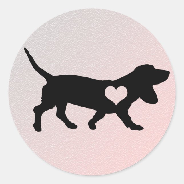 Pegatinas de Basset Hound Heart (Anverso)