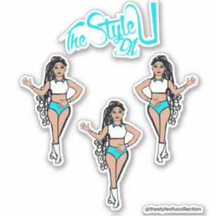 Pegatinas de Batonista / Bailarina Trenzada Acuáti