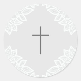 Pegatinas de bautismo de cruz de encaje de vintage