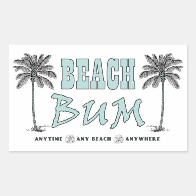 Pegatinas de Beach Bum (Anverso)