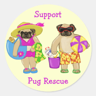 Pegatinas de Beach Pugs - ¡Añade tu propio texto!