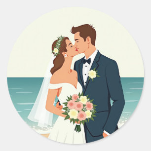 Pegatinas de Beach Wedding Romance