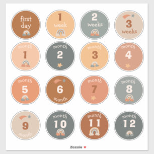 Pegatinas de Bebé Mensual