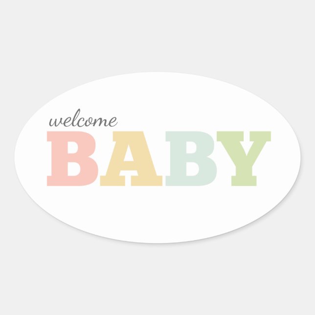 Pegatinas de bebé multicolor, ovalados, neutrales  (Anverso)