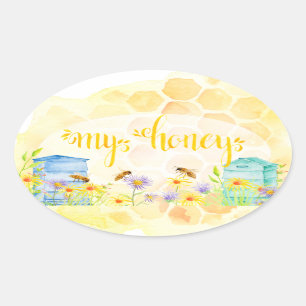 Pegatinas de Bee Apiary Honey Jar