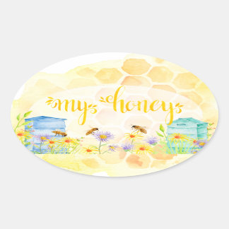 Pegatinas de Bee Apiary Honey Jar