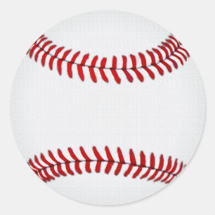 Pegatinas de béisbol en blanco, redondos, grandes