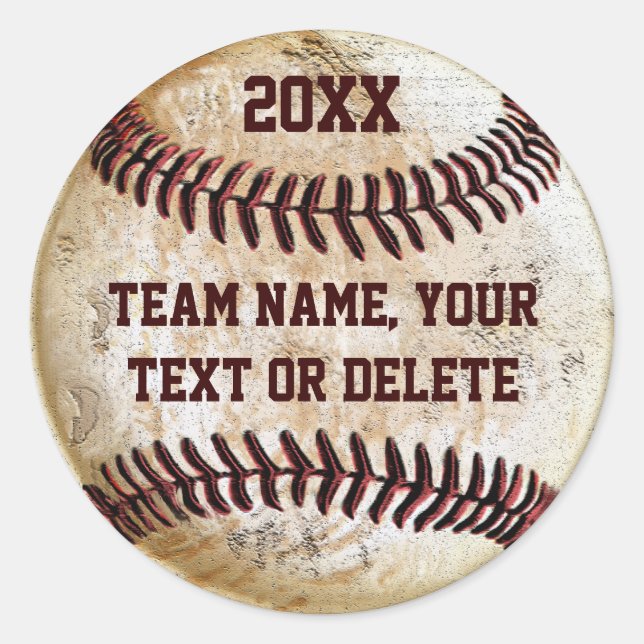 Pegatinas de béisbol personalizables para fiesta d (Anverso)