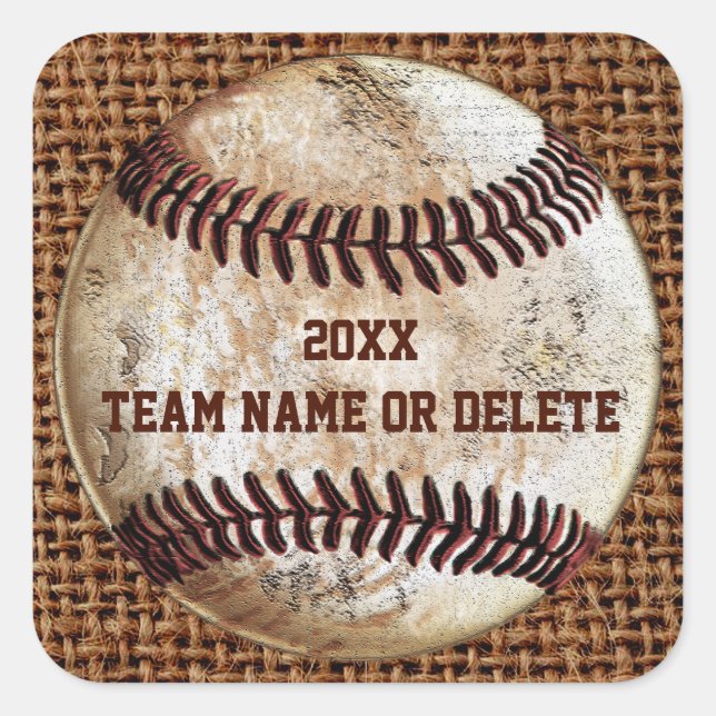 Pegatinas de béisbol personalizadas rústicas y bar (Anverso)