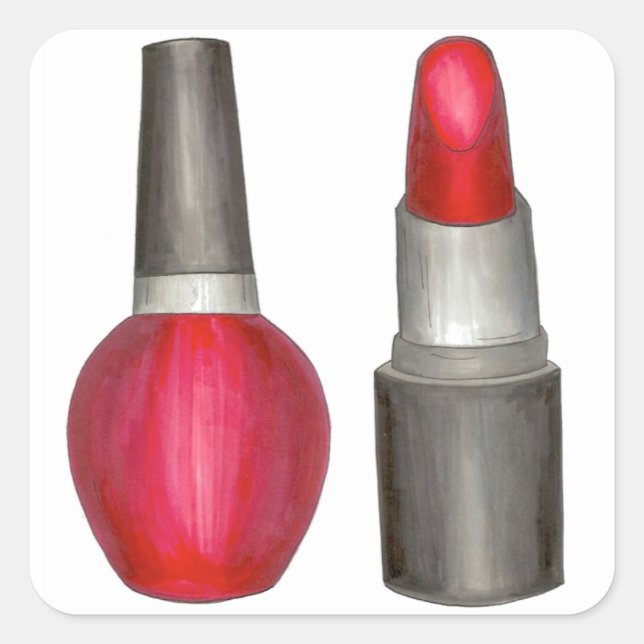 Pegatinas de belleza de maquillaje polaco con lápi (Anverso)