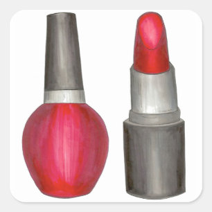 Pegatinas de belleza de maquillaje polaco con lápi