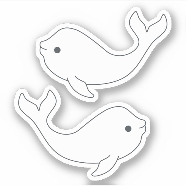 Pegatinas de Beluga Whale Vinyl (Anverso)