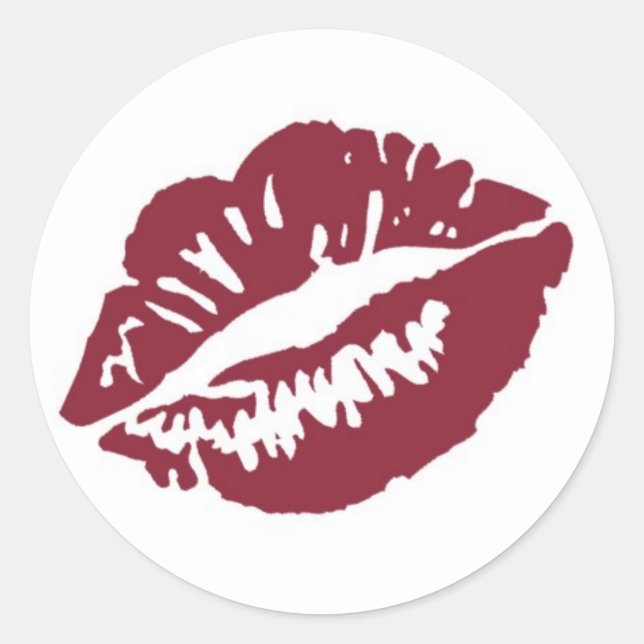 Pegatinas de beso ahumado de labios blancos rojos (Anverso)