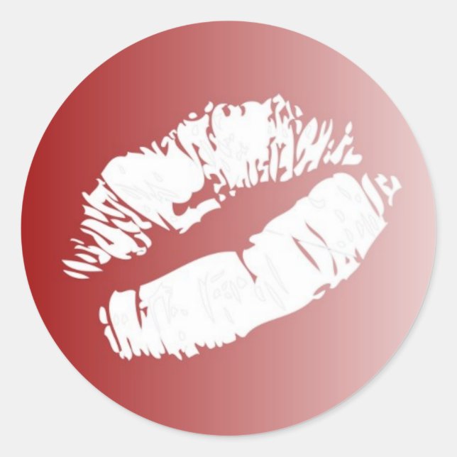 Pegatinas de beso ahumado de labios blancos rojos (Anverso)