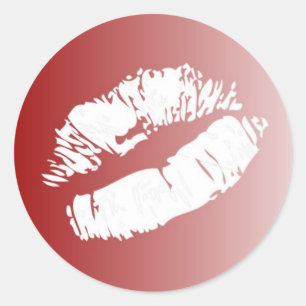 Pegatinas de beso ahumado de labios blancos rojos