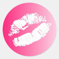 Pegatinas de beso con leves de labios blancos rosa