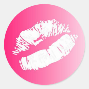 Pegatinas de beso con leves de labios blancos rosa