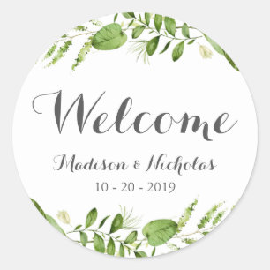 Pegatinas de bienvenida de Boda de la guirnalda ve