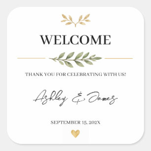 Pegatinas de bienvenida personalizadas para boda c