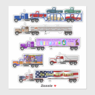 Pegatinas de Big Rig y Little Red Truck