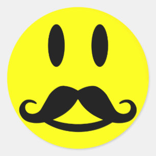 Pegatinas de bigote feliz