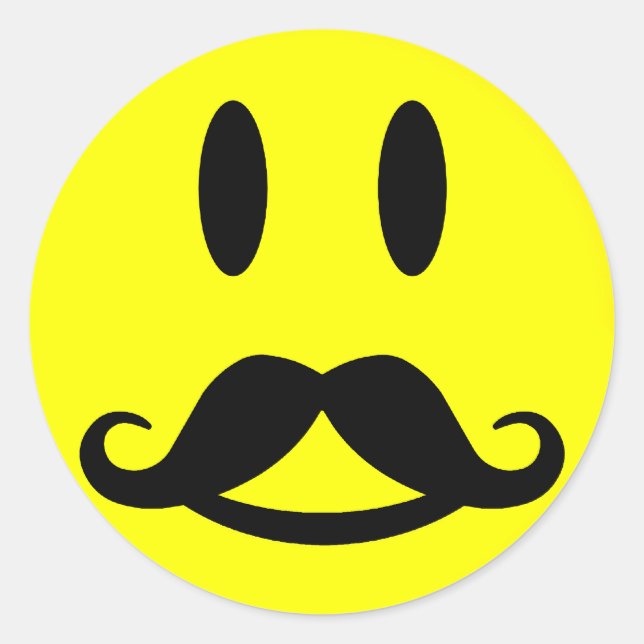 Pegatinas de bigote feliz (Anverso)
