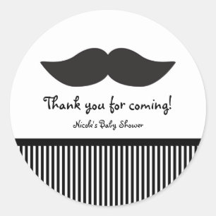 Pegatinas de bigote negro y blanco modernos para f