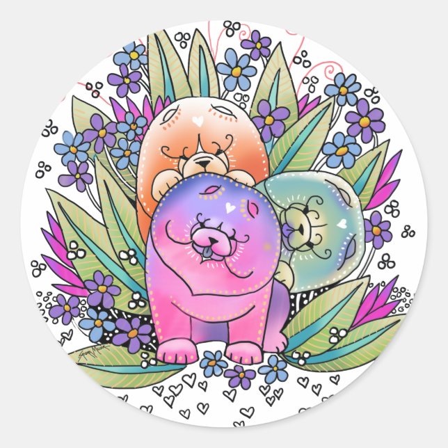 PEGATINAS de BINDI PLAYDATE Chow (Anverso)