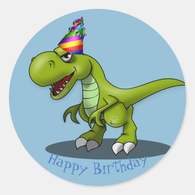 Pegatinas de Birthday Dinosauer (Anverso)