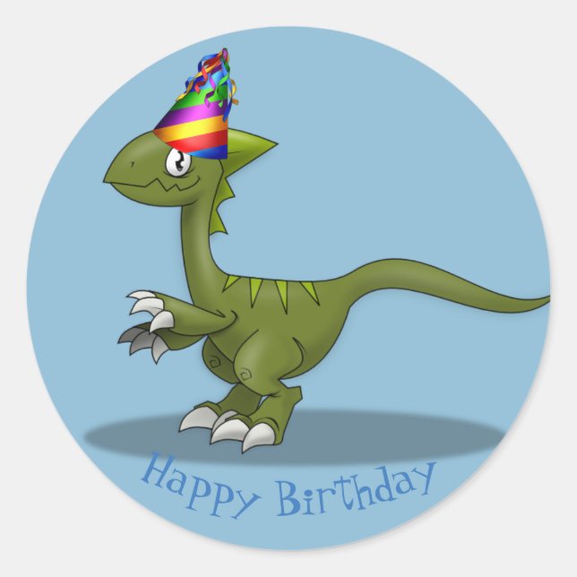 Pegatinas de Birthday Dinosauer (Anverso)