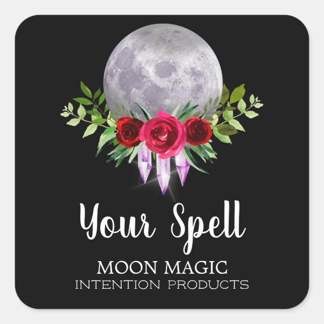 Pegatinas de Black Moon Crystal Spell Jar (Anverso)