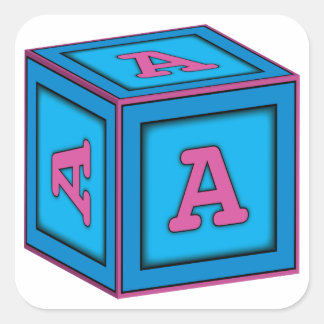 Pegatinas de bloques de bebés - Letra "A"