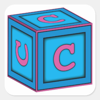 Pegatinas de bloques de bebés - Letra "C"