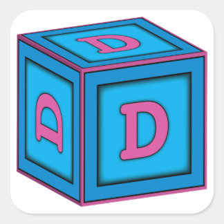 Pegatinas de bloques de bebés - Letra "D"