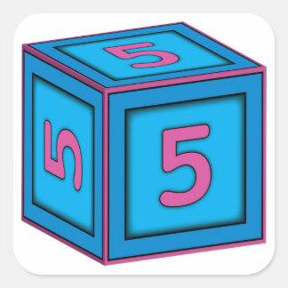 Pegatinas de bloques de bebés - Número 5