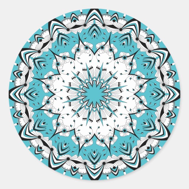 Pegatinas de Blue Mandala (Diseño 3) (Anverso)