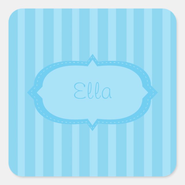 Pegatinas de Blue Stripes Square personalizados (Anverso)