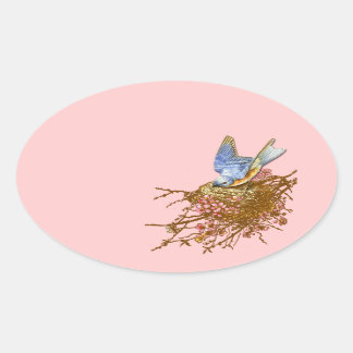 Pegatinas de Bluebird y Nest Round