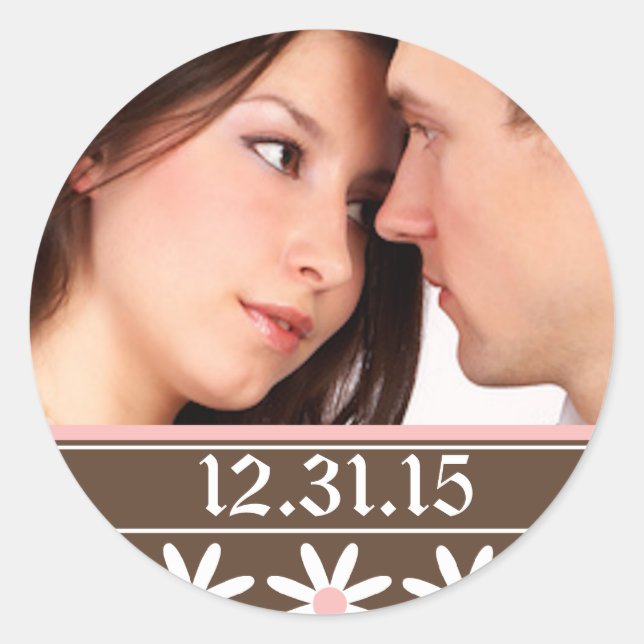 Pegatinas de boda con tu foto (Anverso)