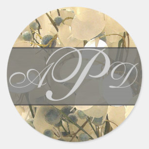 Pegatinas de boda crema y azul