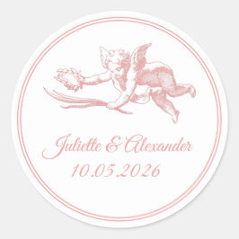 Pegatinas de boda Cupido Blush Toile de Jouy
