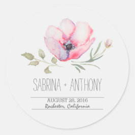 pegatinas de boda de acuarela floral