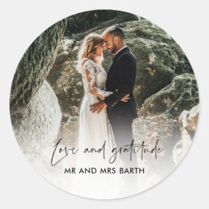 Pegatinas de boda de Amor y Gratitud