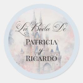 Pegatinas de boda de cuento de hadas español la bo